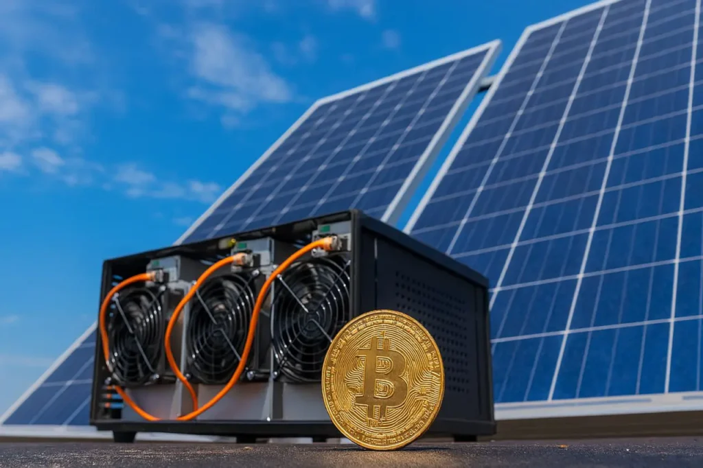 استفاده از انرژی خورشیدی برای استخراج بیت کوین