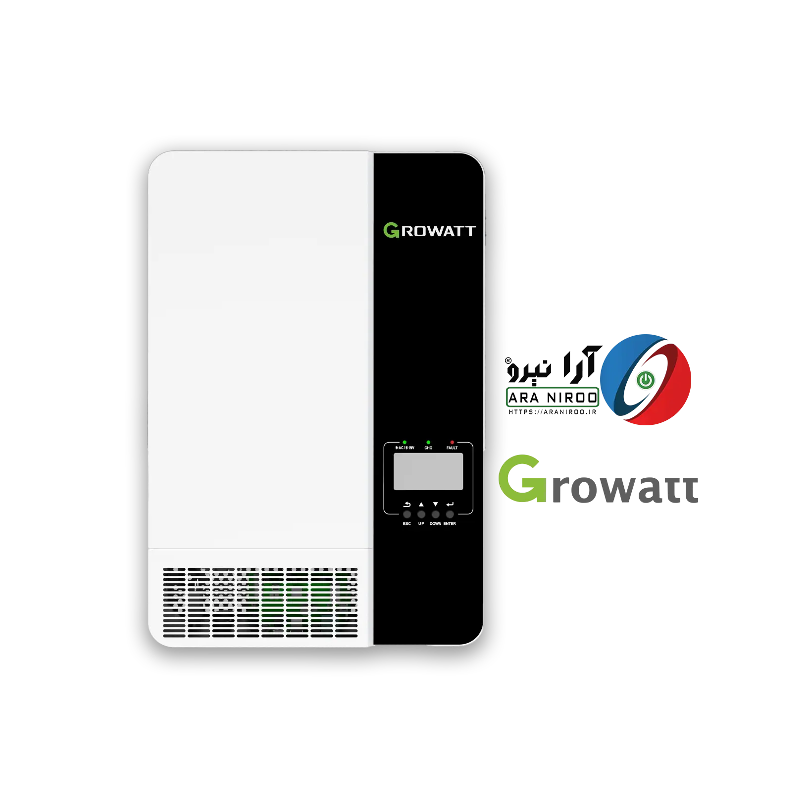 اینورتر خورشیدی GROWATT آفگرید 3 کیلووات تک فاز مدل SPF 3000 اینورتر خورشیدی GROWATT آفگرید 3 کیلووات تک فاز مدل SPF 3000TL LVM-US