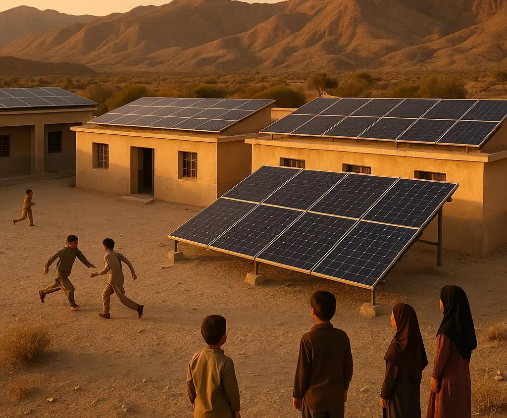 بهره‌برداری از نخستین نیروگاه خورشیدی بشاگرد: تولید 20 کیلووات برق