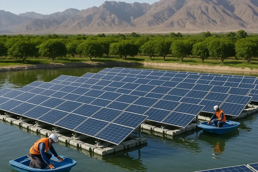 افتتاح نخستین نیروگاه خورشیدی شناور روی استخر در ایران