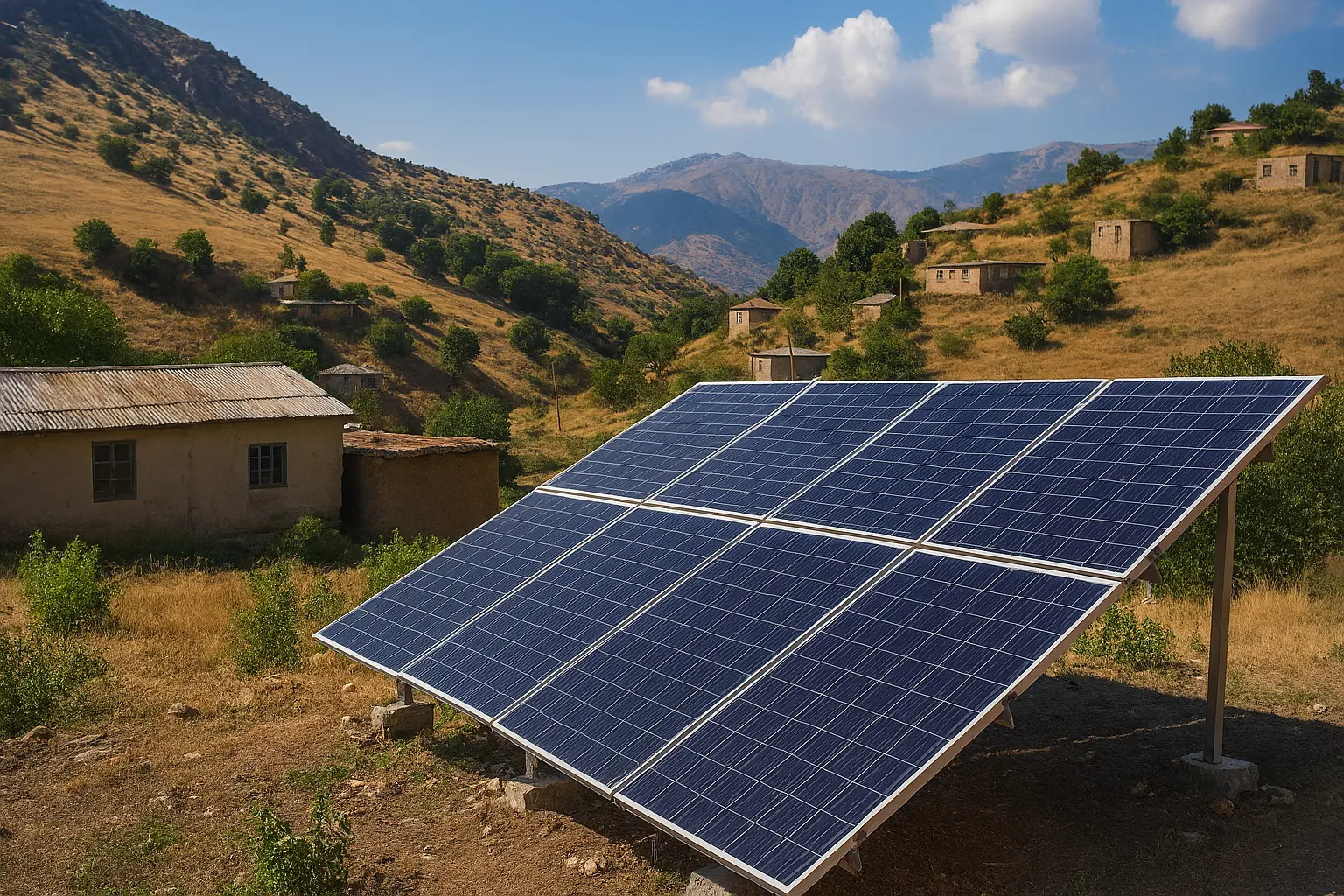 استفاده از برق خورشیدی روستا در مناطق روستایی ایران1404