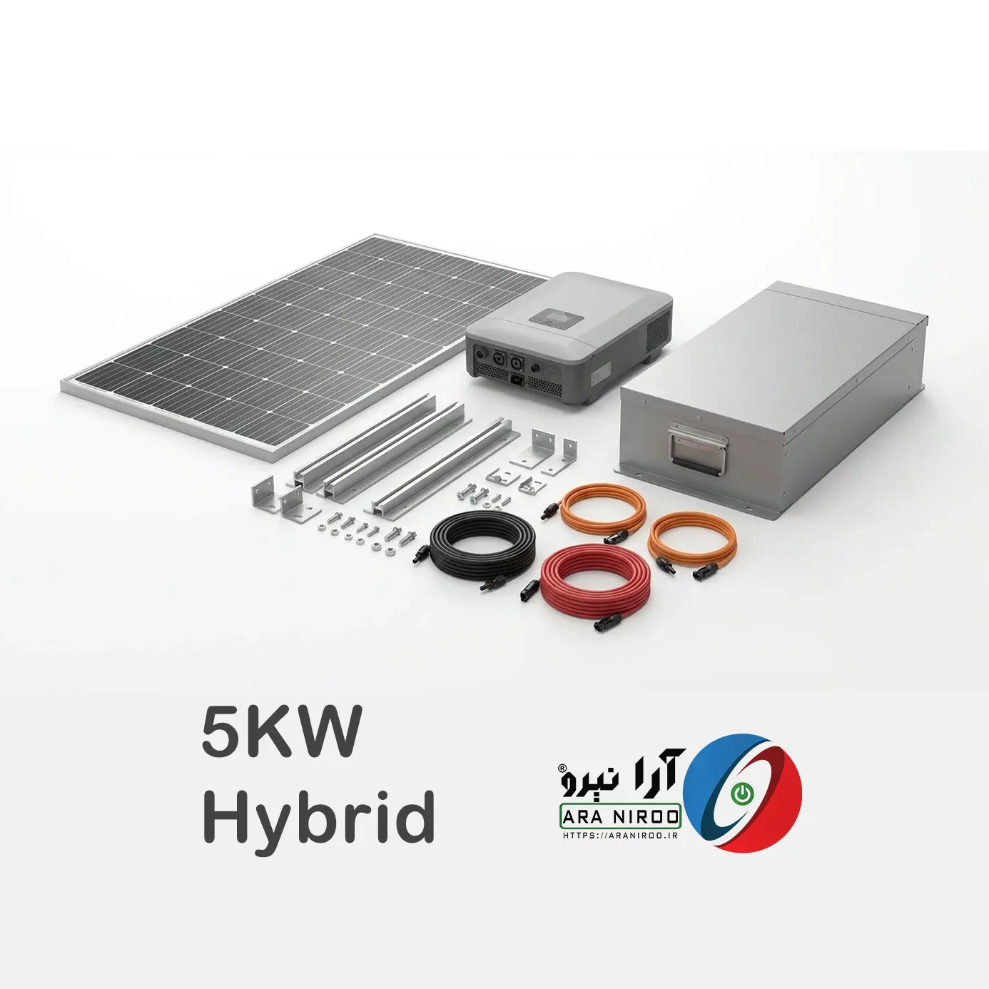 5 KW Hybrid پکیج خورشیدی 5 کیلووات هیبرید تک فاز