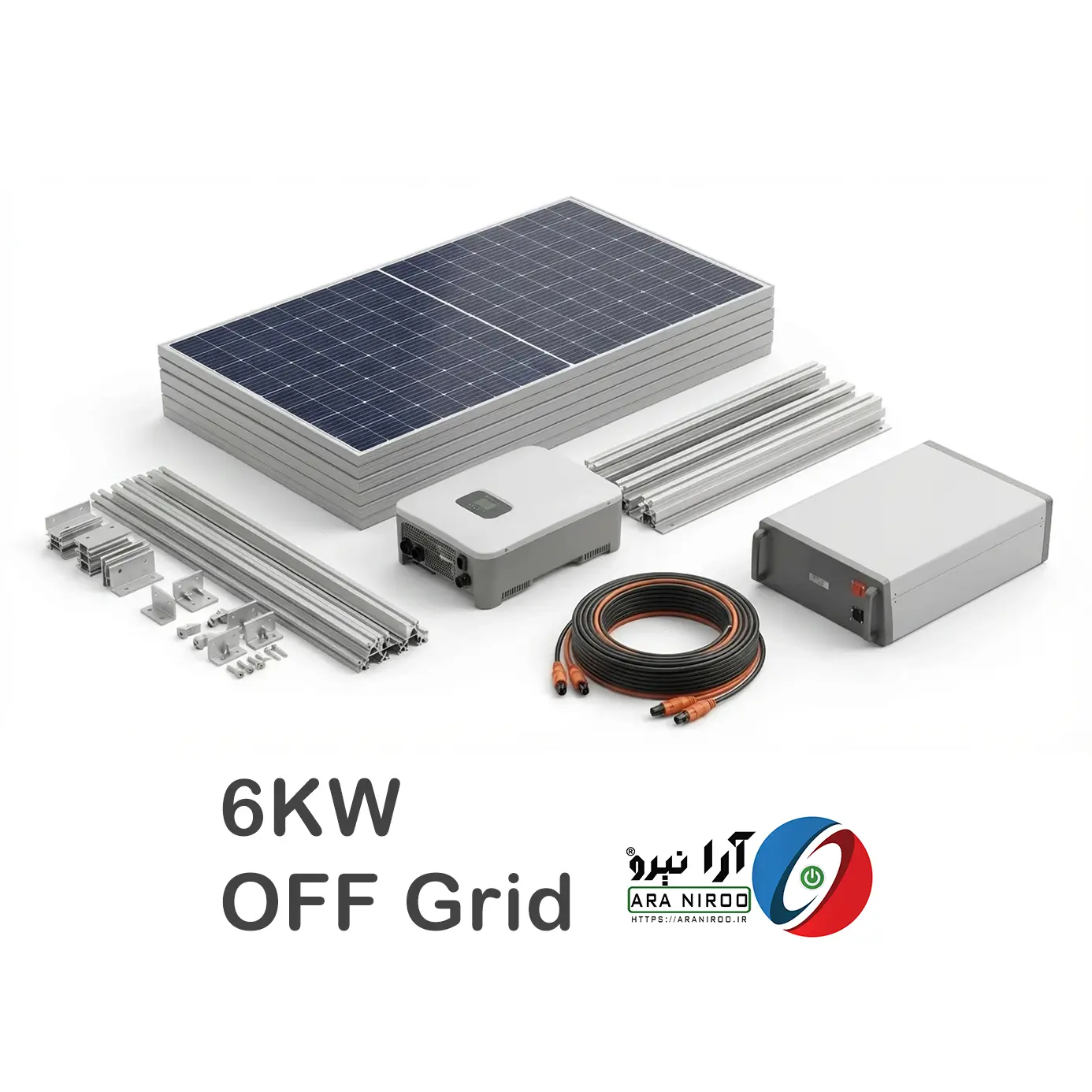 6 KW OFF Grid پکیج خورشیدی 6 کیلووات آفگرید تک فاز