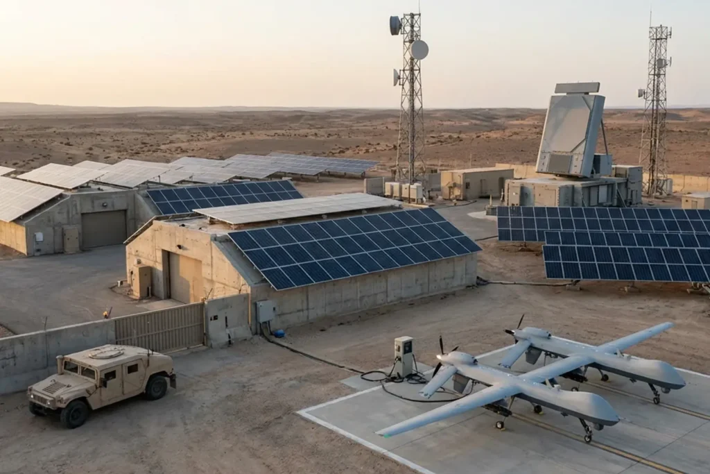 سلول خورشیدی در سیستم‌های امنیتی و دفاعی: انرژی پایدار برای نظارت و عملیات نظامی