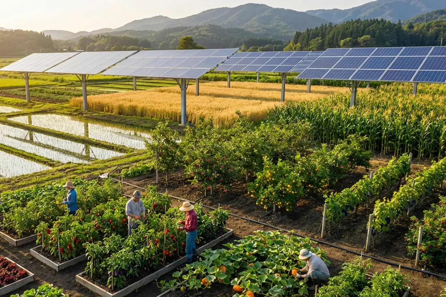 آگریکوولتائیک: ترکیب هوشمند پنل خورشیدی و کشاورزی برای آینده پایدار